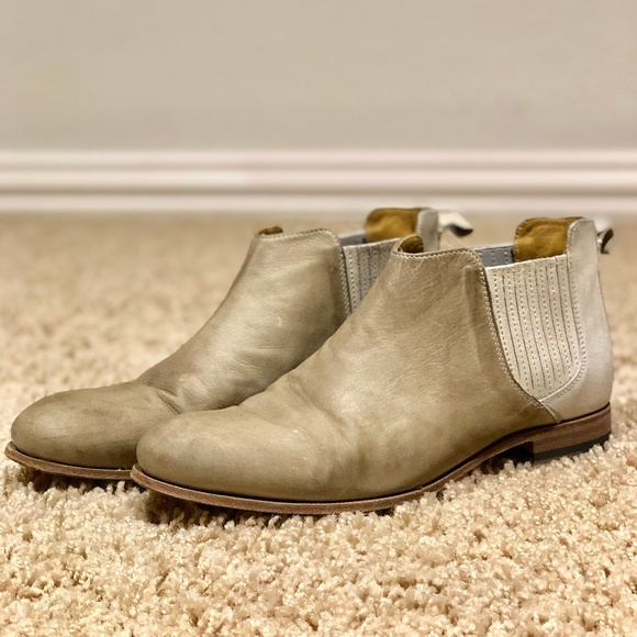 Billy Reid Shoes - Billy Reid Gray Leather and Suede Chelsea Boots 7